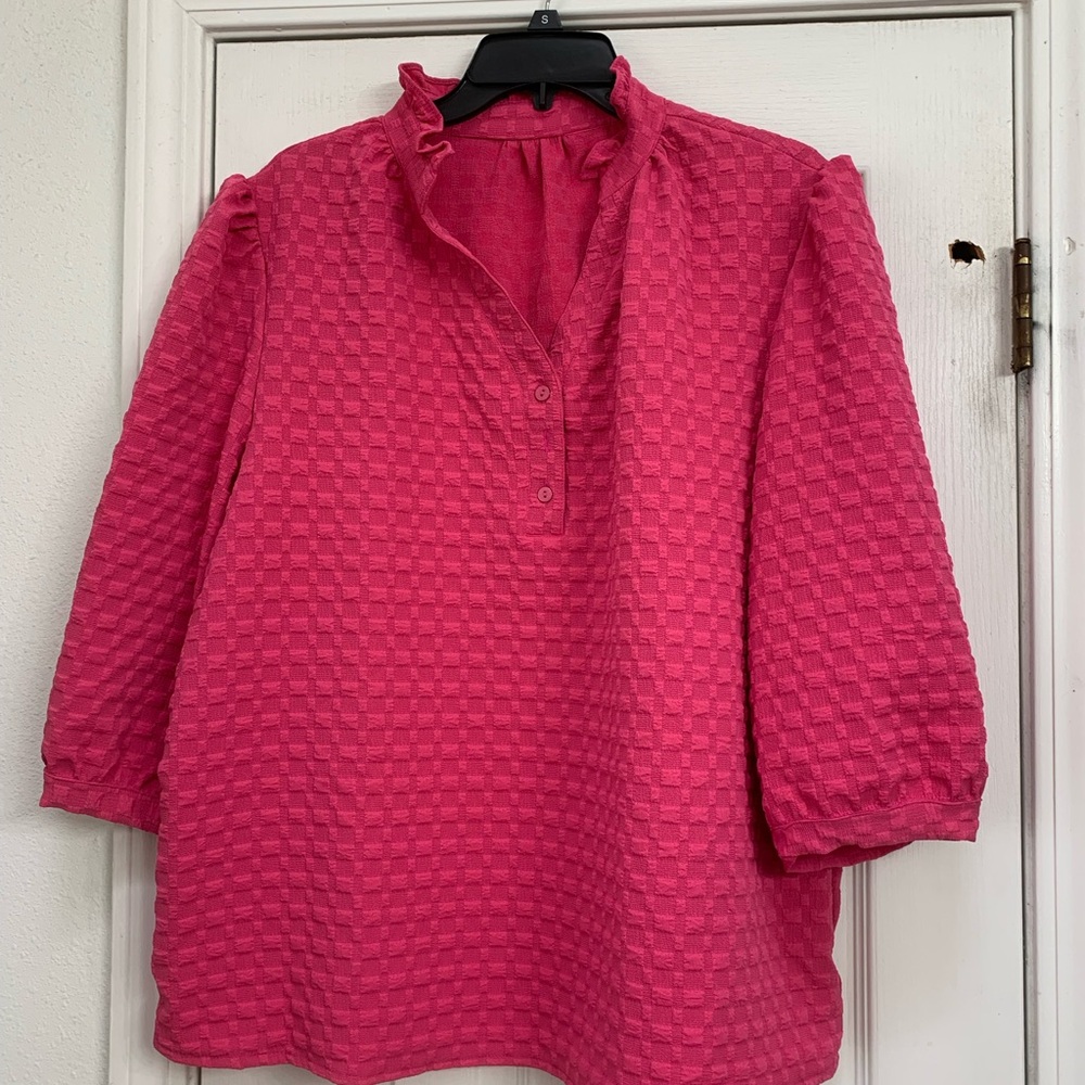 NWT Pink Textured Women's Top 1X